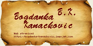 Bogdanka Kanačković vizit kartica
